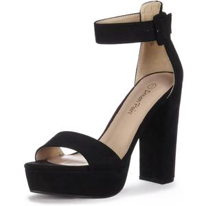 DREAM PAIRS Women's Platform Heel Sandals, Open Toe Ankle Strap Heel Fashion Wedding Party Dress Sandals Shoes (7)