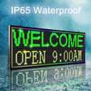 P10 Programmable Outdoor LED Sign, 39x14 Inch WiFi-Controlled Full Color Scrolling LED Sign, High Brightness Waterproof Digital Message Board for Business Advertising