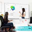 White Board Dry Erase 60x40, Large Magnetic Whiteboard Maxtek Dry Erase Boards for Wall, Aluminum Presentation Wall-Mounted Marker Board with a Long Pen Tray for School, Classroom, Office & Home