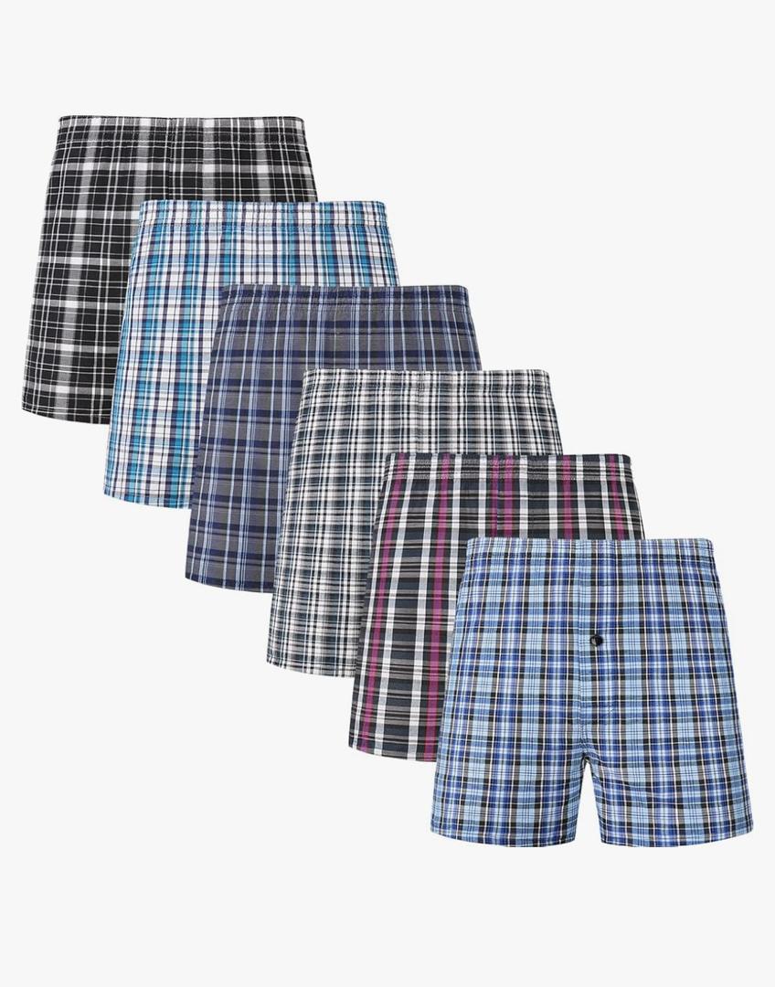 JupiterSecret Men's Underwear Woven Boxers for Men Pack Cotton Boxer Shorts Elastic Waistband XL Pack of 10