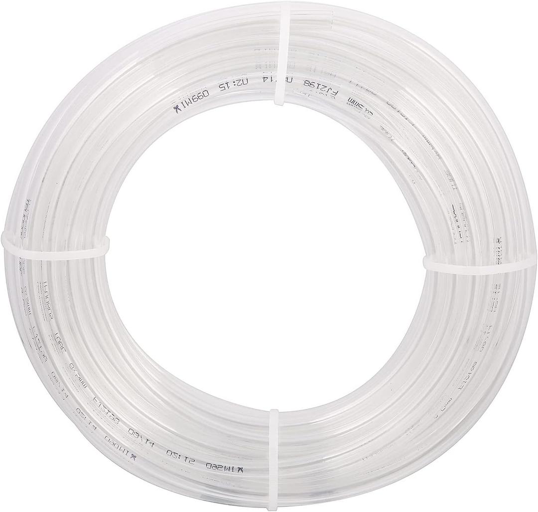 5/16" OD PU Tubing, 32.8 Feet Length Pneumatic Hose for Air Compressor or Fluid Transfer Line (Clear, 32.8FT)
