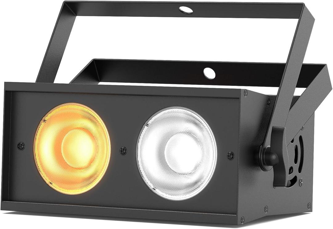 Stage Lights, 120W COB Spotlights LED Par Can Blinder Lights, 2 in 1 Cool White & Warm White DMX512 Sound Activated Audience Uplights for Events Party Wedding Theater Church Concert Dance 1Pc