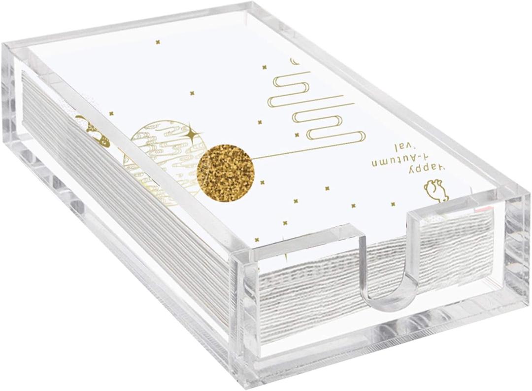 Acrylic Guest Towel Napkin Holder, 0.37Inch Thickness Clear Paper Towel Tray, Rectangle Napkin Holders for Kitchen, Dining Room, Bathroom (9.05"L x 5.51"W x 2.56"H)