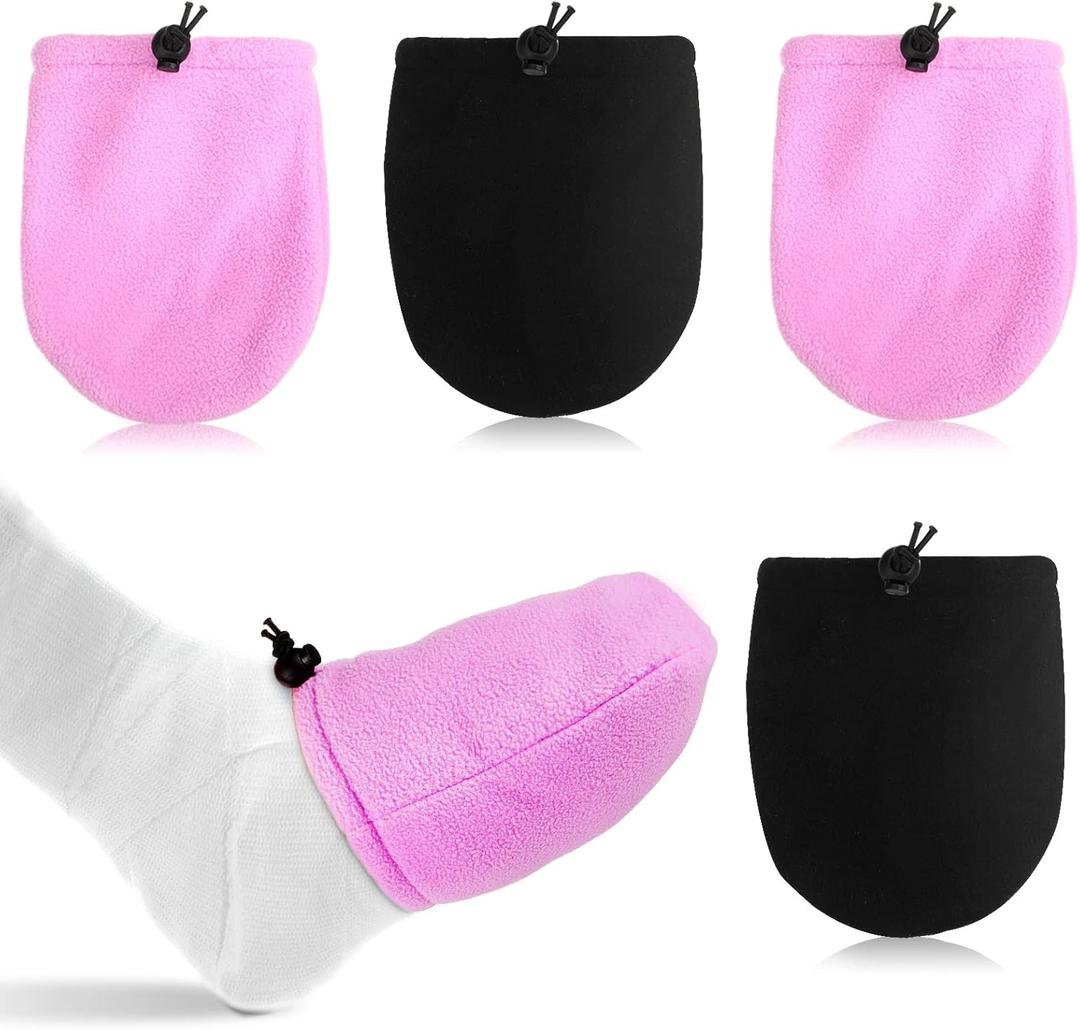 Jiuguva 4 Packs Cast Toe Cover for Foot Cast Toe Socks Nonslip Adjustable Toes Warmer for Men Women Ankle Leg Protector Supplies(Purple, Black)