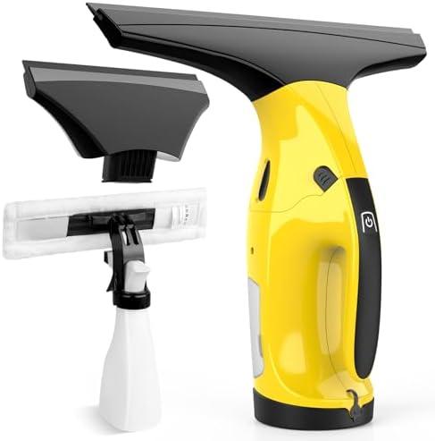 Rechargeable Window Vac, Electric Window Vacuum Squeegee, with 11 in. and 6.7 in. Squeegee Blades, Cordless Window Vacuum Cleaner Set for Cleaning Windows, Shower Doors, Mirrors, Tiles