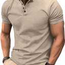 Men's Short Sleeve Henley Shirt - Premium Fitted for Men - Comfortable Casual Daily Wear