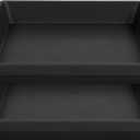 14 Inch Square Plant Saucer 3 Pack, Durable Plastic Plant Trays for Pots-Indoor Outdoor, Durable and Thicker Large Plant Drip Trays, Flower Planter Saucers for Potted Plants (14", Black)