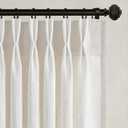 Natural Pinch Pleated Linen Curtains 84 Inch Long 2 Panels for Living Room Bedroom Country Farmhouse Thick Linen Textured Semi Sheer Back Tab Pinch Pleat Hooks Rings Window Curtain Birch Cream 7 FT