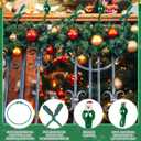 Zhengmy 24 Pcs Christmas Garland Ties and Christmas Garland Hanger Set for Banister Railing and Mantle Wreath Twist Ties Reusable Adhesive Straps for Xmas Home Decoration Holiday Wrapping(Santa Claus)