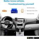 Panlong OBD2 Scanner Bluetooth OBDII Diagnostic Tool Car Code Reader Turn Off Check Engine Light Support Android Torque App