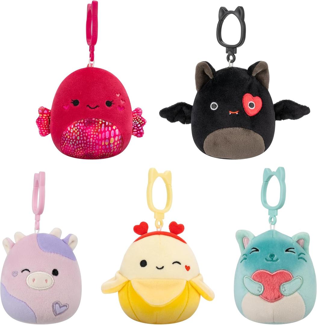 Squishmallows Original Valentines Day Clip 5-Pack Official Jazwares Plush (Clips)