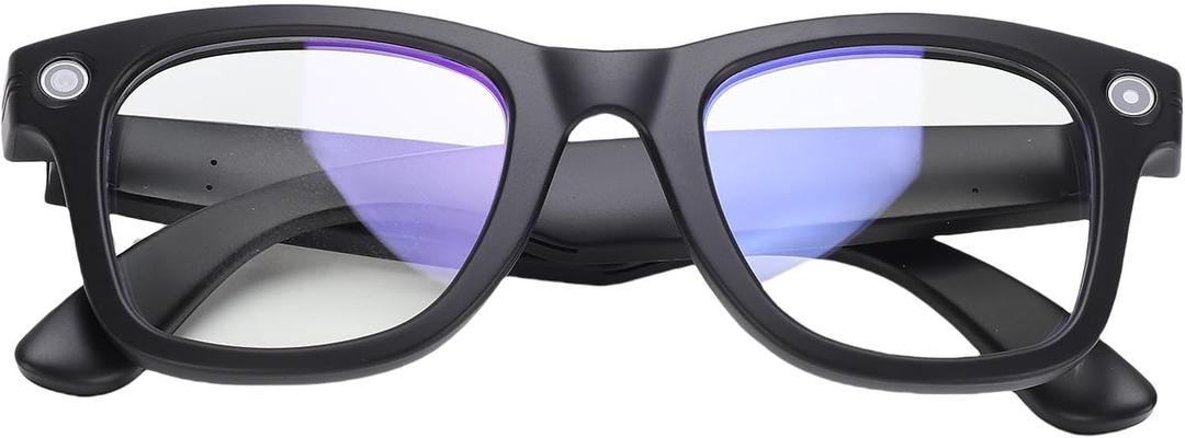 Smart Glasses with 1080P Camera, Voice Control, Real Time Translation, 12 Hours Battery Life, 4G Storage for Men Women, Travel, Business (Anti Blue Light)