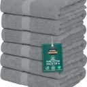 Utopia Towels 6 Pack Medium Bath Towel Set, 24 by 48 Inches, 500 GSM 100% Ring Spun Cotton, Lightweight and Highly Absorbent Quick Drying Premium Towels for Hotel, Spa and Bathroom, Cool Grey