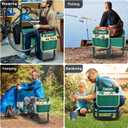 TomCare Garden Kneeler and Seat 11.14 Wider Larger Soft Kneeling Pad Garden Bench with 2 Large Tools Pouches Heavy Duty Foldable Garden Stool Gardening Gifts for Women Men Gardeners Seniors, Green