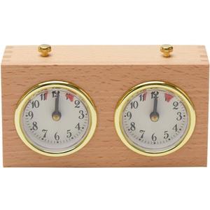 Chess Timer, Professional Analogue Count Up/Count Down Timer for Chess & Go  No Battery Required (Wood)