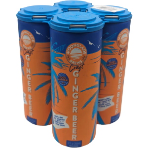Moonglade Brews Craft Ginger Beer, Craft Cocktail Mixer with Peruvian Ginger, California Citrus, Botanically Brewed Soda, Less Sugar, More Flavor, Pack of 4