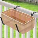 2 Pcs Adjustable Railing Planter Boxes Brackets,Heavy Duty Iron Window Box Planters Holder Outdoor for Railings,Windowsill,Patio,Deck,Garden,Balcony,Fence,Wall,Porch,Black