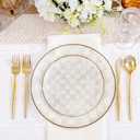 U-QE 20PCS Plastic Brown Plates for Party - Retro Checkered Plates Disposable Heavy Duty - Fancy Plastic Plate for Party, Birthdays - 10 10.25 Inch Dinner and 10 7.5 Inch Dessert Plate