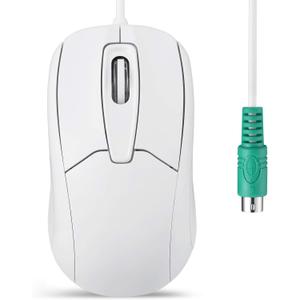 Perixx PERIMICE-209 P, Wired PS2 Optical Mouse with Scroll Wheel and 1000 DPI, White (11832)