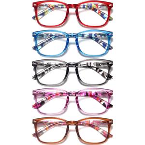 CCVOO Reading Glasses for Women/Men, Eyeglasses, Blue Light Readers for Women/Men, Computer Eye Glasses, Cheaters (B2 Mix), Magnification Strength: 0.5 x