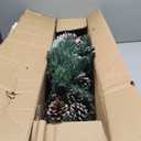 5 ft. Green Unlit Flocked Pencil Artificial Christmas Tree with w/Pine Cones