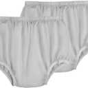 AQX Adult Leakproof Underwear for Incontinence, Washable Low Noise Reusable Adult Diaper Cover, Grey Plastic Pants Cover Unisex 2Pcs (M, Gray)