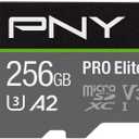 PNY P-SDU256V32100PRO-GE 256GB PRO Elite Class 10 U3 V30 microSDXC Flash Memory Card - 100MB/s, Class 10, U3, V30, A2, 4K UHD, Full HD, UHS-I, Micro SD
