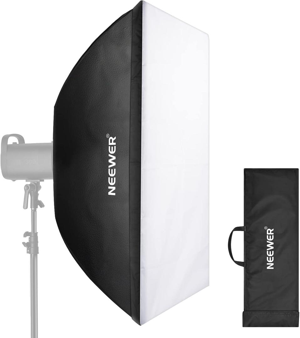 NEEWER 24x35 (60x90cm) Rectangular Softbox, Studio Monolight Softbox with Bowens Mount, Diffuser & Carrying Bag for Portrait Product Photography, Compatible with S101-400W/300W, SL-70W, CB60/100/150