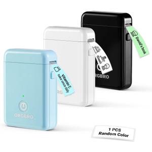 ORGBRO Label Maker Machine with Tape, Random Color-1 Count, X1 Bluetooth Mini Label Printer, Wireless Small Sticker Maker with Versatile App for School Home Office Organization (Random Color)