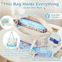 Empty Mahjong Tile Bags Set for American Tiles and Racks,Canvas Tote Bag with Mat Holder Accessories Organizer,Portable Mahjong Case Drawstring Protective Sleeve for Rack Pushers,Blue, 12 inches x 24 inches