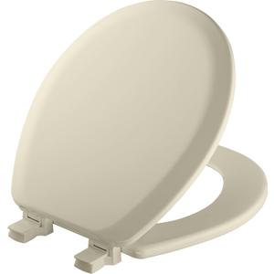 Mayfair Cameron Biscuit Toilet Seat, Non Slip Heavy Duty Wood, Easy Clean, Made in USA, Round
