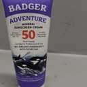 Badger Mineral Sunscreen SPF 50 with 98% Organic Ingredients& Zinc Oxide, Reef Safe/Reef Friendly Sunscreen, Hypoallergenic, Water Resistant, Unscented Adventure Sport 2.9 fl oz