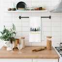 Blue and Gold Christmas Tree Kitchen Towels, Farmhouse Christmas Decor, Winter Holiday Xmas Pine Tree Decorative Dish Tea Hand Towels for Kitchen Bathroom, 16x24 Inch shusanta