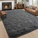 Noahas Fluffy Dark Grey 4x6 Area Rugs for Bedroom Living Room,Thick Shag Throw Floor Carpet,Soft Shaggy Bedside Non-Slip Plush Dorm Nursery Kids Rug