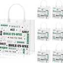 Liobelon Golf Themed PVC Tote Bags - 24 Pack Clear Plastic Gift Bags with Handles & Snap Button, 8"x3.2"x8" Golf Party Favor Bags for Sports Events, Birthday Parties, Golf Enthusiast Gifts