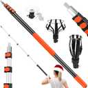 Light Bulb Changer for High Ceilings with Extension Pole 20FT,28FT Reach Light Bulb Extension Pole Changer with Baskets and Suction Cup for High Ceilings and Recessed Lights