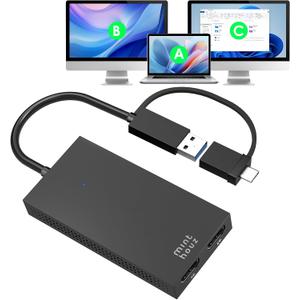 Minthouz HDMI Splitter for Dual Monitors, USB A/ C to 4K@30Hz &1080p@60Hz