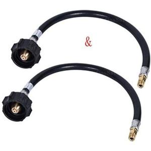 GasSaf 18inch RV Pigtail Propane Hose QCC1 Connector with Acme and a 1/4'' Inverted Male Flare.(2 PCS) (1.5 Feet)