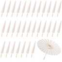 MBJZSL 30 Pack White Paper Umbrellas, 23.6 Inch Paper Parasol Umbrellas Chinese Japanese Style DIY Umbrellas Decorative Vintage Decor for Wedding Props