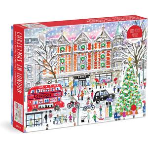 Galison Michael Storrings Christmas in London  1000 Piece Puzzle Fun and Challenging Activity with Bright and Bold Artwork of The London Holiday Season for Adults and Families