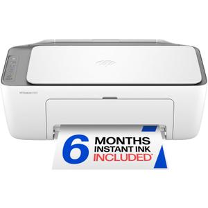 HP DeskJet 2923 Wireless All-in-One Color Inkjet Printer, Scanner, Copier, 6 Month Trial of Instant Ink Included, AI-Capable (B18JWA)