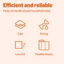 Amazon Basics 2-Ply Flex-Sheets Paper Towels, 2-Pack, 150 Sheets per Roll, 2 Basics Rolls = 6 Regular Rolls, for Everyday Use, Spills and Messes