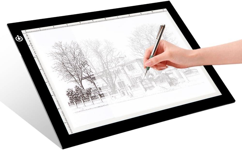 LitEnergy A4 LED Copy Board Light Tracing Box, Adjustable USB Power Artcraft LED Trace Light Pad for Tattoo Transferring, Drawing, Sketching, Animation, Stenciling, Diamond Art Painting Accessories