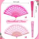 Taiyin 12 Pcs Feather Boa Artificial Fluffy Boa Bulk Lace Handheld Folding Fan Set 5.9 ft Wedding Bridal Shower 1920s Costume
