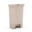 Rubbermaid Commercial Products STREAMLINE Plastic Front Step Step-On-Trash/Garbage Can/Bin 18 GAL Beige for Doctor's Office/Hospitals/Healthcare