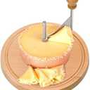 WILLOWDALE Wooden Cheese Curler, 8.5 Inches Cheese Cutter Stainless Steel Cheese Shaver for Cheese Wheel & Chocolate, Manual Cheese Slicer Kit, Suitable for Home, Restaurants, Cafes, and Dessert Shops