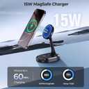 3 in 1 Magnetic Wireless Charging Station Apple Devices 15W Fast Mag-Safe Charger Stand Wireless Charger Station for iPhone 17 16 15 14 13 12 Pro/Pro Max/Plus/Mini AirPods 2/3/Pro iWatch Series