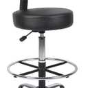 Boss Office Products Be Well Medical Spa Drafting Stool with Back, Black