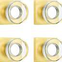 coolnews 4 Pack Crystal Glass Dummy Door Knobs for Hall Closet, Satin Brass Finish