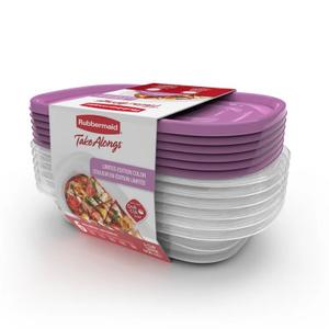 Rubbermaid TakeAlongs 4-Cup Rectangular Food Storage Containers, Special-Edition Orchid Purple, 6pk